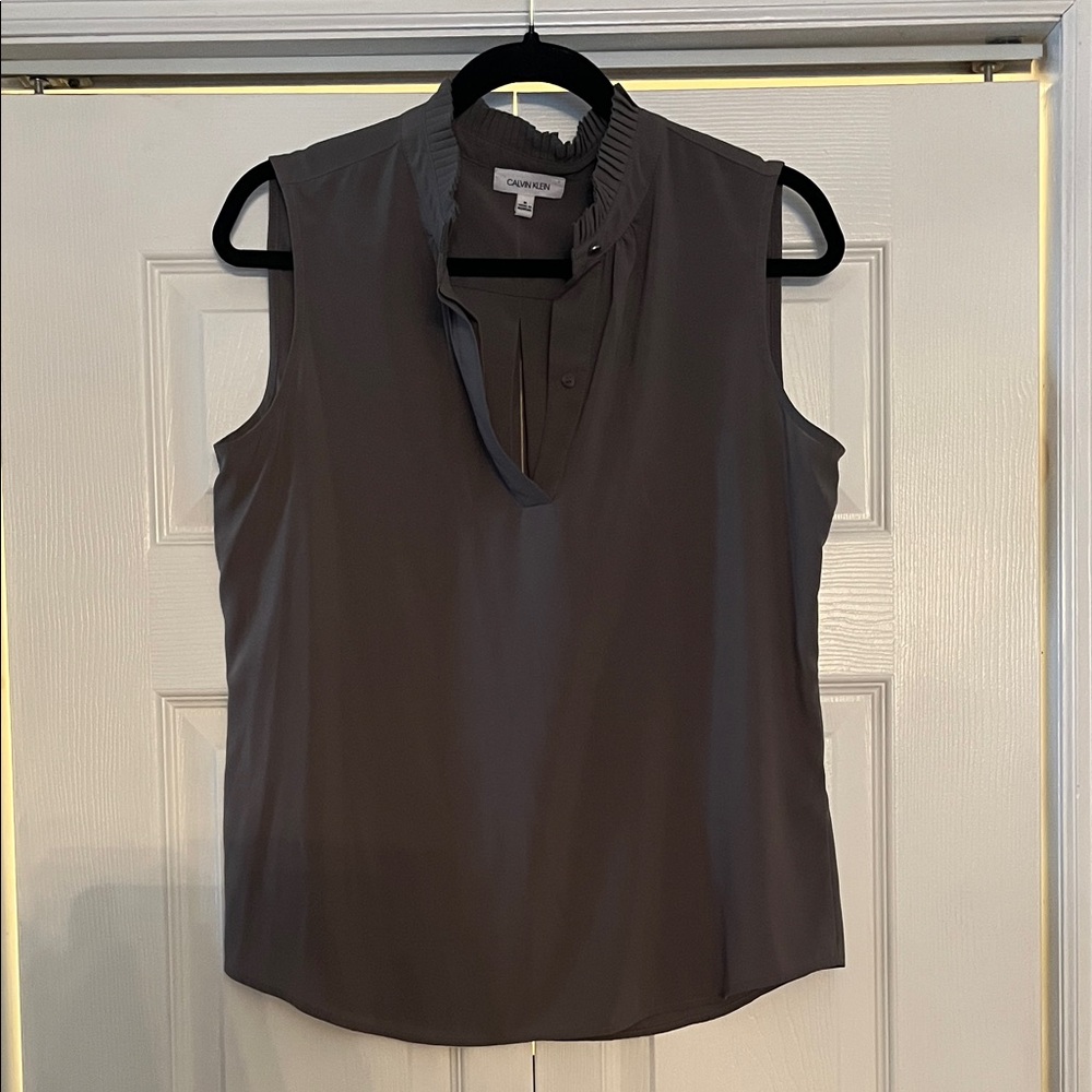 Calvin Klein Charcoal Sleeveless Blouse